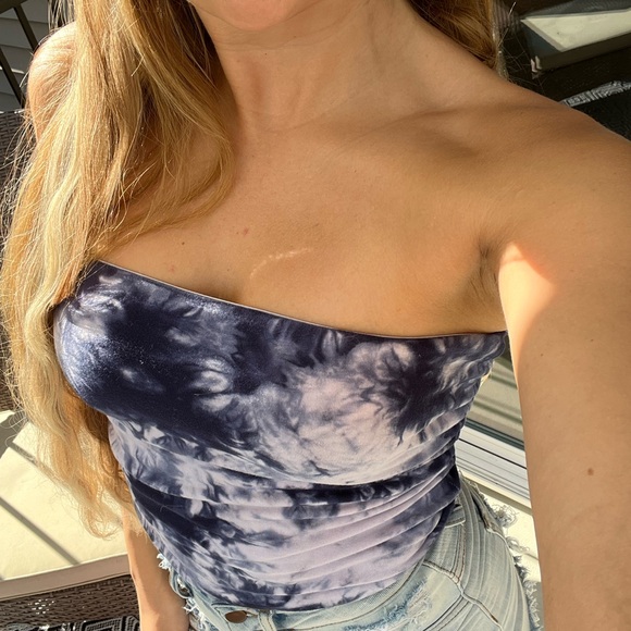 Tie dye blue crop - Picture 3 of 3